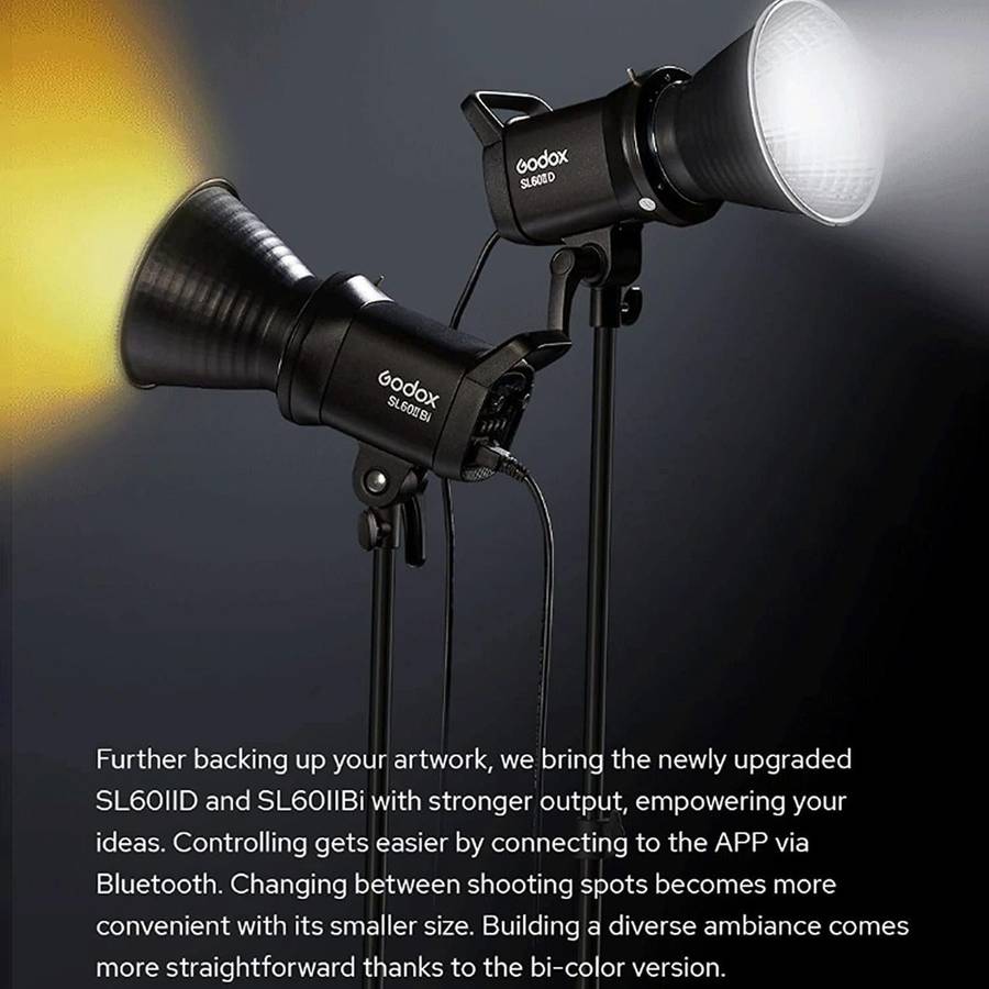 Godox SL60IIBi 75W Bi-Color 2800K-6500K LED Video Light(UK Plug)