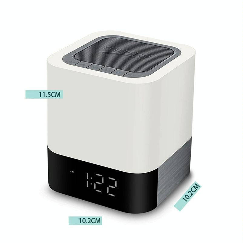 MUSKY Wireless Bluetooth Speaker Bedside Alarm Clock Touch Sensor Night Lamp Mini Speaker(Colorfu...