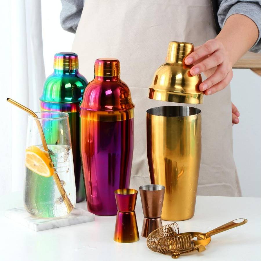 Stainless Steel Shaker Cocktail Shaker Set Hand Shaker Cup Fancy Shaker Rose Gold Set