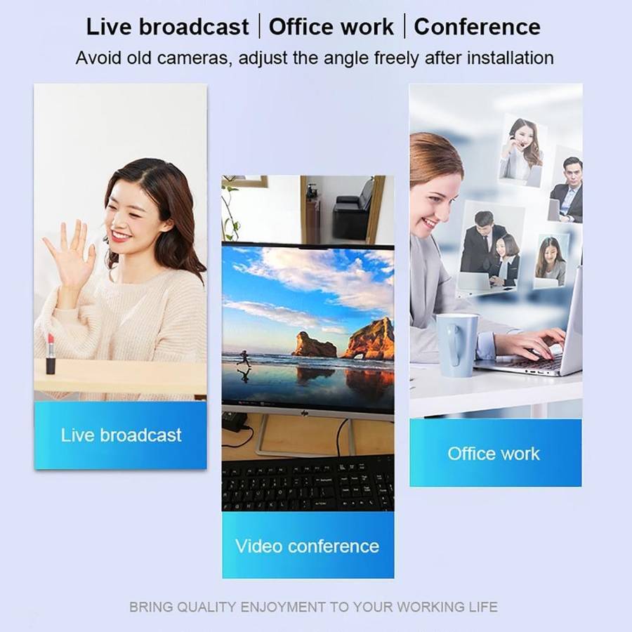 A859 480 Pixels HD 360 Degree WebCam USB 2.0 PC Camera with Sound Absorption Microphone for Compu...
