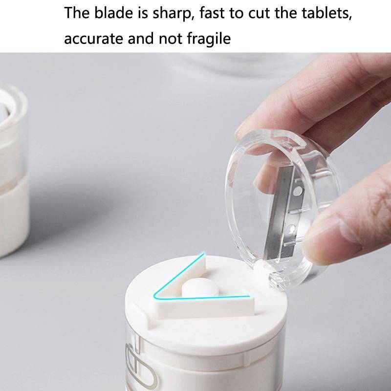 S0466 Medicine Cutter Tablet Grinding Cutter Medicine Dispensing Transparent Portable Storage Box...