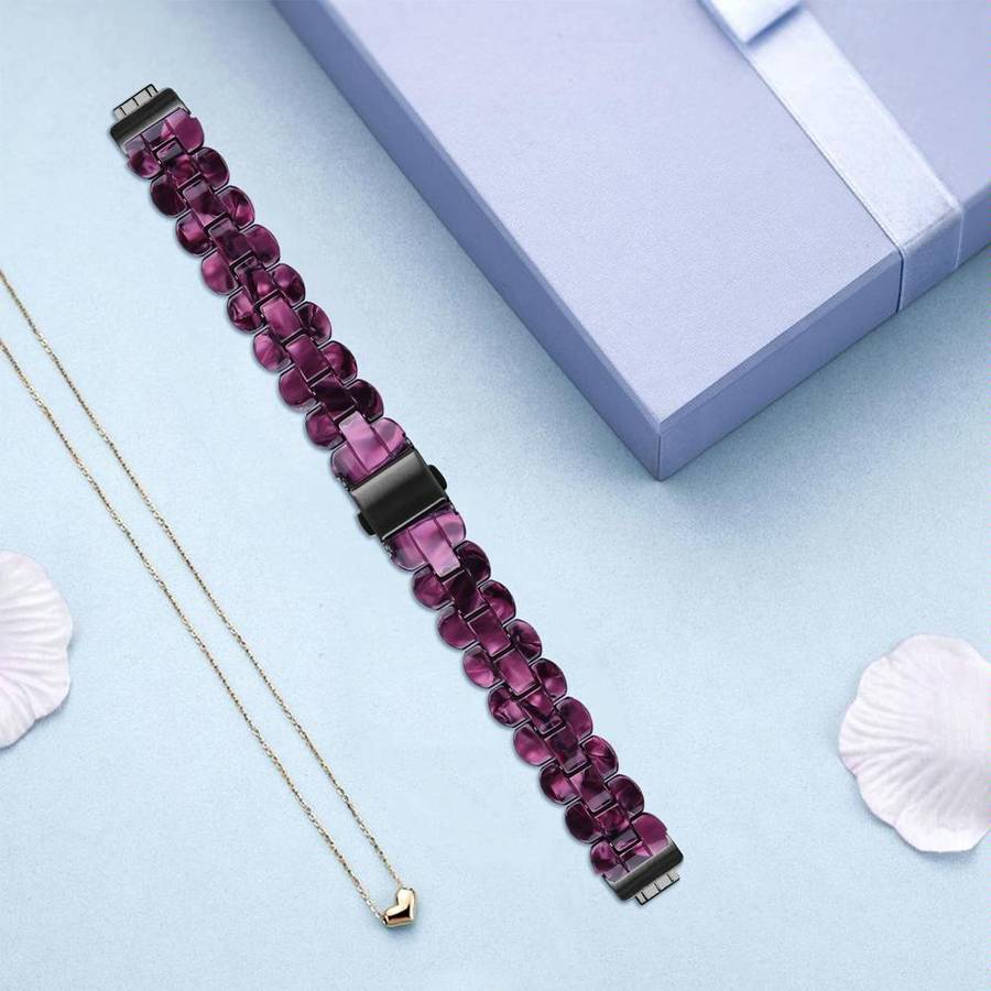 For Fitbit Inspire 3 Oval Resin Replacement Watch Band(Purple Light)