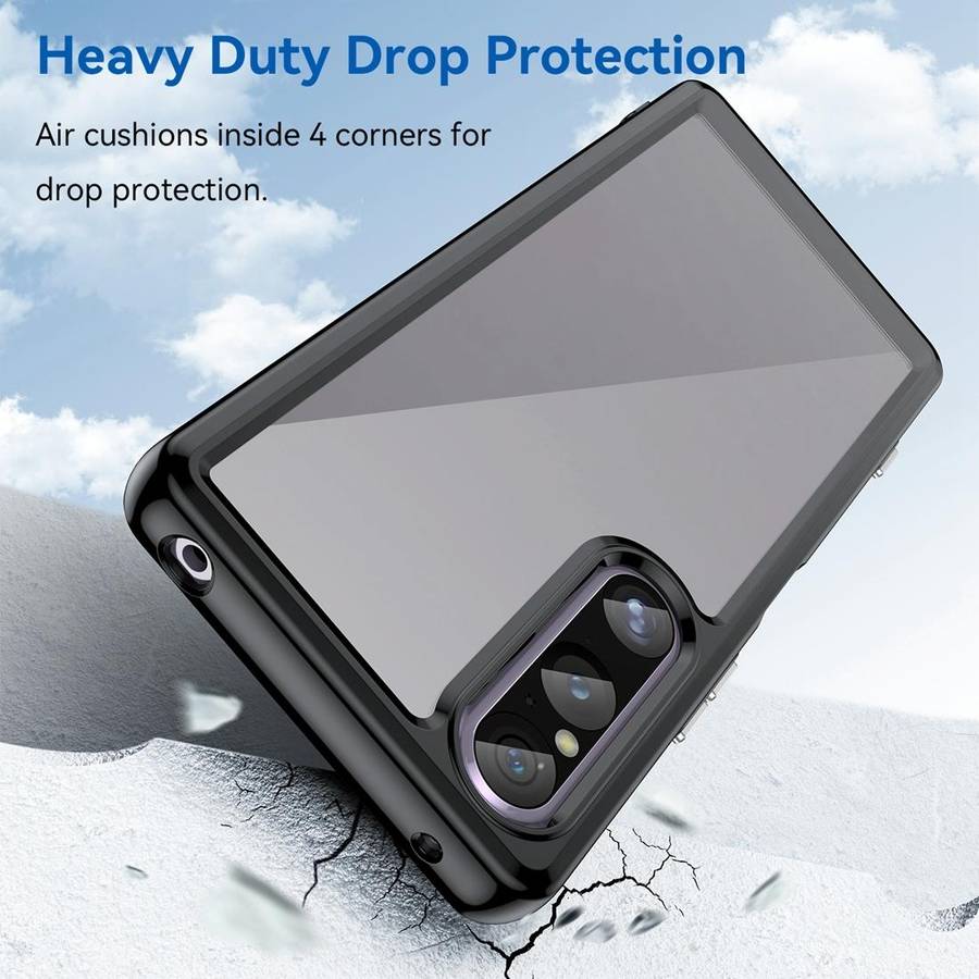 For Sony Xperia 1 V Colorful Series Acrylic + TPU Phone Case(Black)