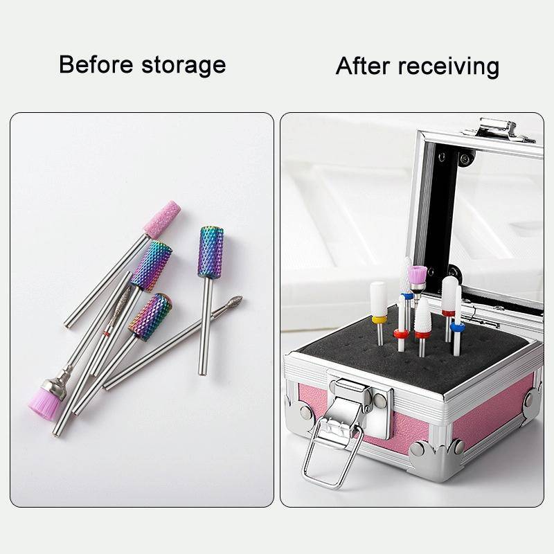 Nail Polishing Head 25 Holes Display Stand Dustproof Storage Box(Black)
