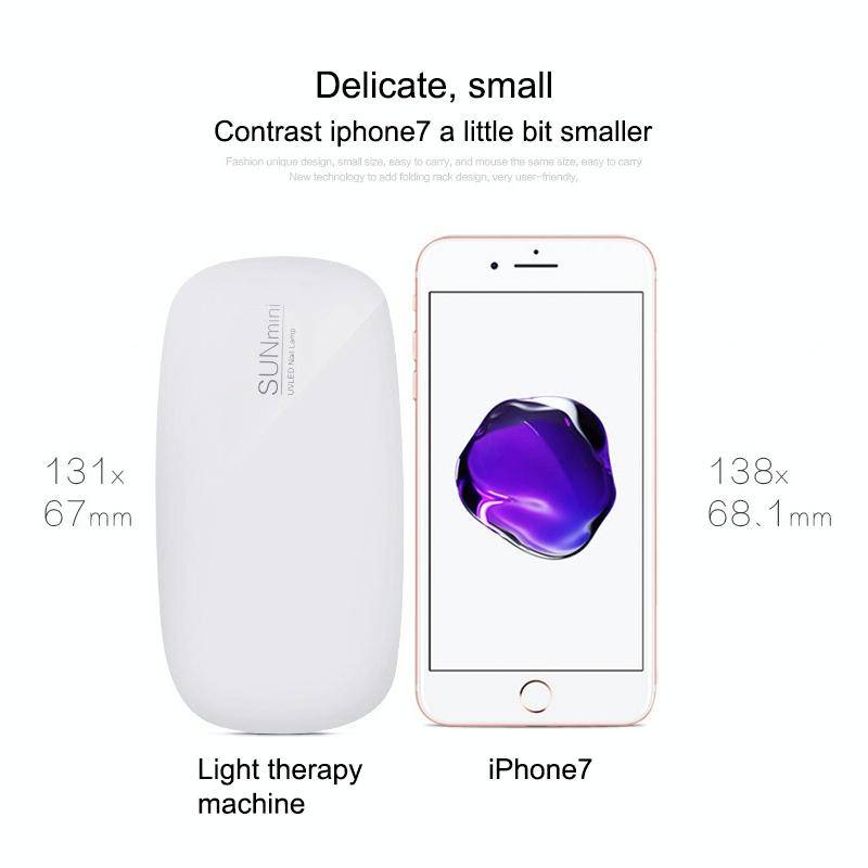 SUN mini 2 6W UV + LED USB Nail Lamp Fingernail Gel Curing Dryer(White)