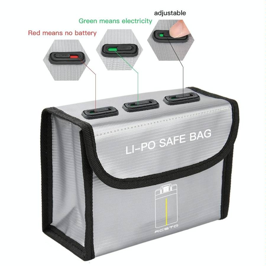 For DJI Mavic Mini 2 SE RCSTQ Battery Explosion-proof Bag Lithium Battery Storage Bag Drone Acces...