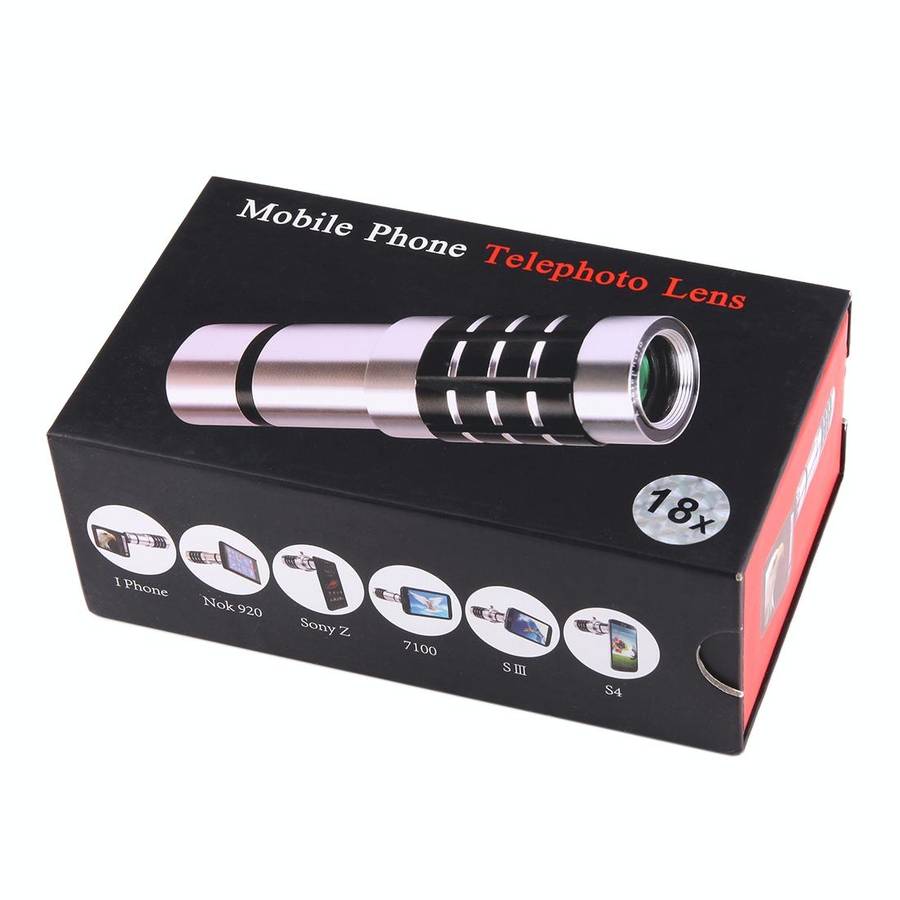 Universal 18X Magnification Lens Mobile Phone 3 in 1 Telescope + Tripod Mount + Mobile Phone Clip...