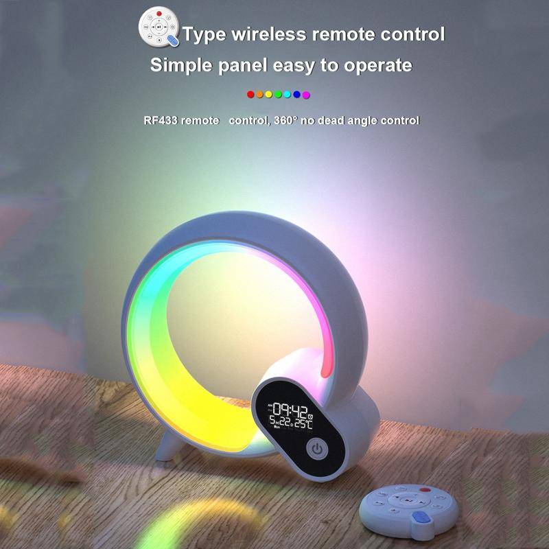 Multi-Functional RGBW Atmosphere Light Bluetooth Speaker Sunrise Wake-Up Lamp Digital Display Ala...