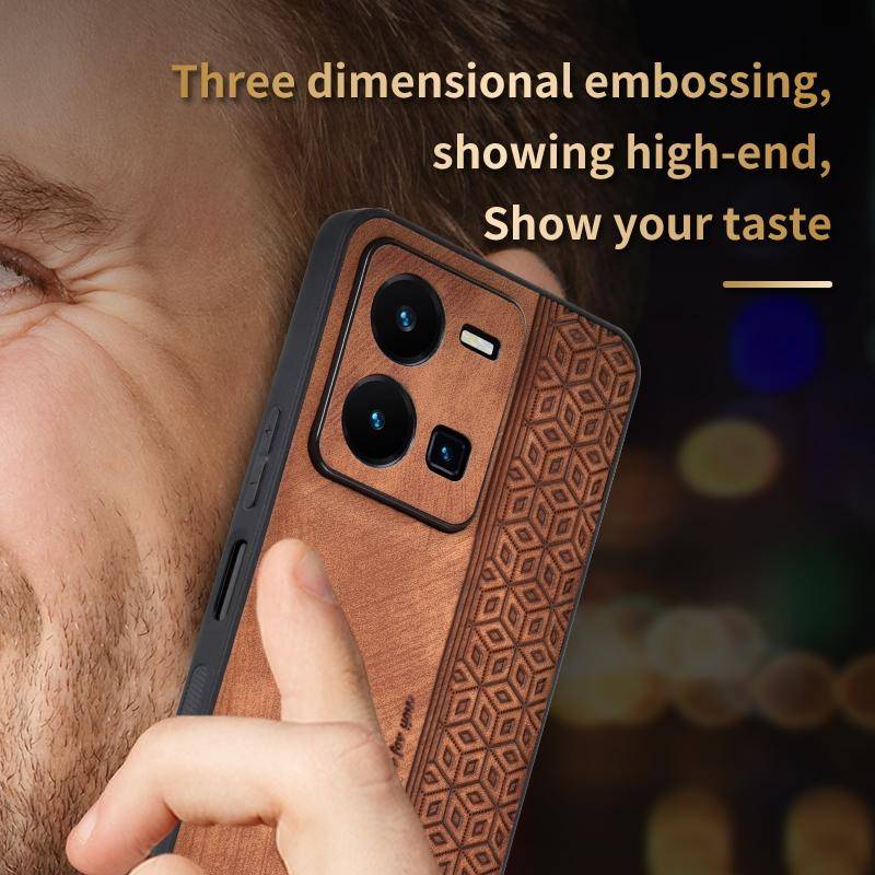 For vivo Y35 4G AZNS 3D Embossed Skin Feel Phone Case(Black)