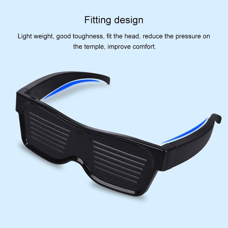 Night Club Bar Disco LED Light-emitting USB Charging Shutter APP Bluetooth Glasses (Green)