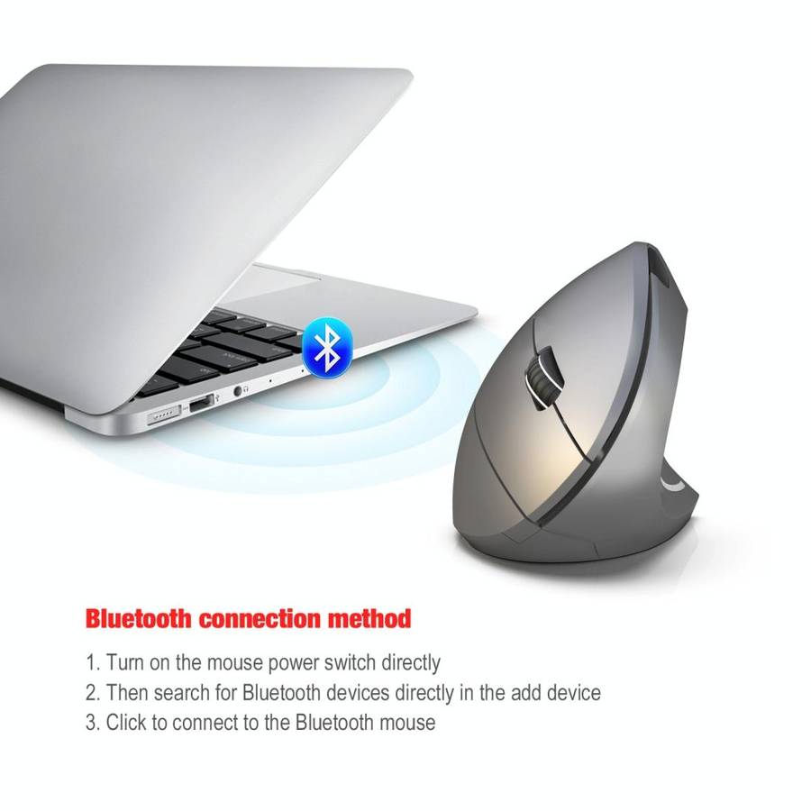 HXSJ T29 Bluetooth 3.0 Wireless Bluetooth 6-Keys 2400 DPI Adjustable Ergonomics Optical Vertical ...