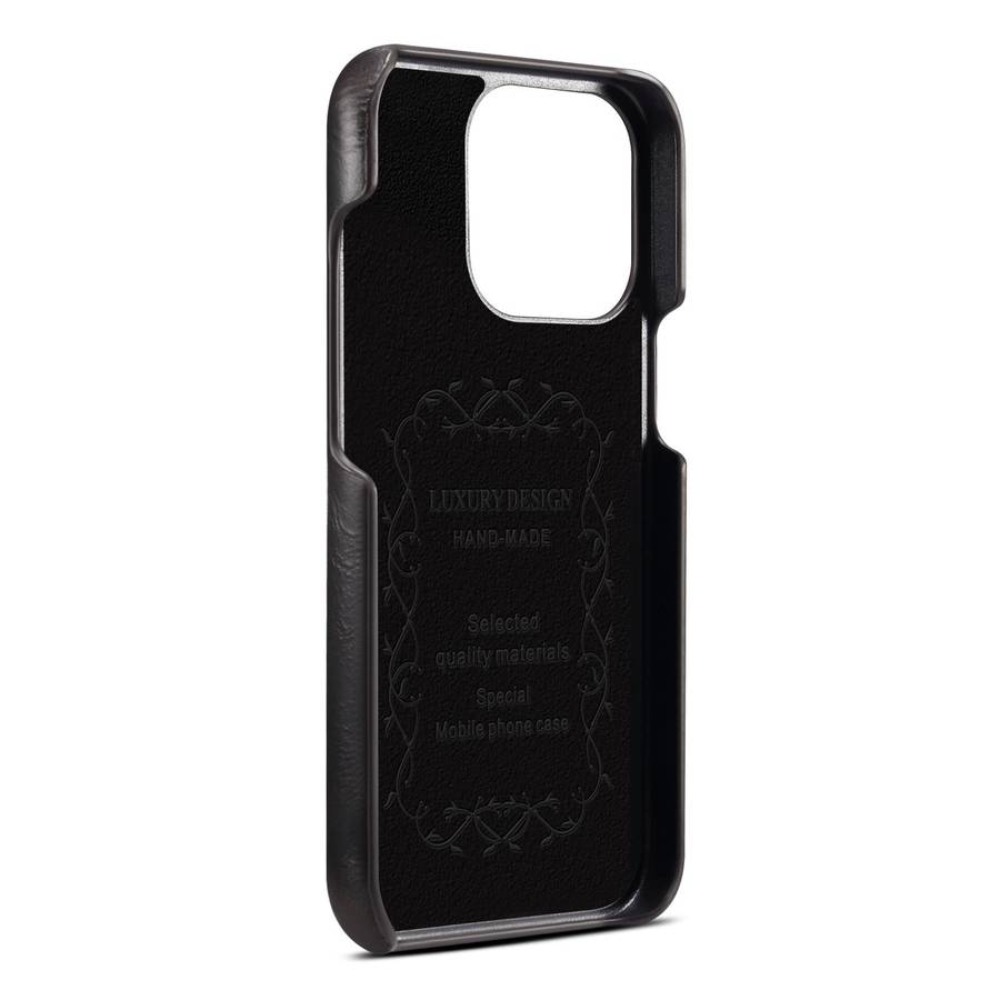 For iPhone 13 Pro Max Denior Oil Wax Cowhide Phone Case(Black)