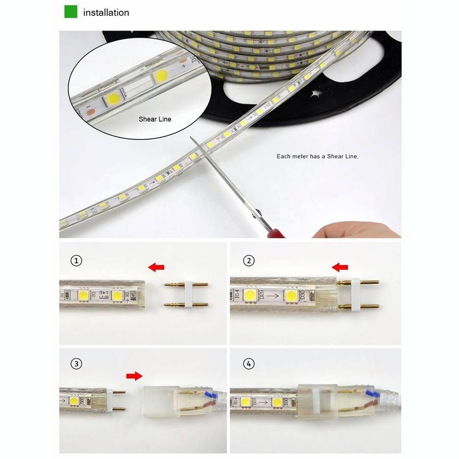 Casing Waterproof LED Light Strip, Length: 2m, Waterproof IP65 SMD 5730 LED Light with Power Plug...