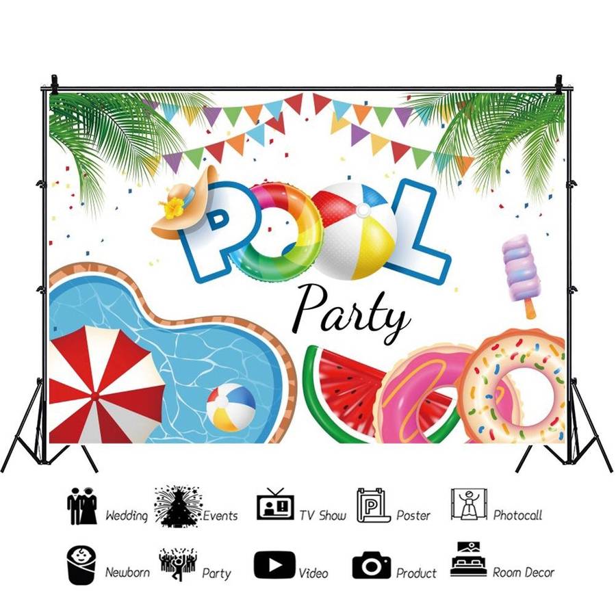 80x120cm Summer Pool Party Decoration Backdrop Swimming Ring Photography Background Cloth(11418488)