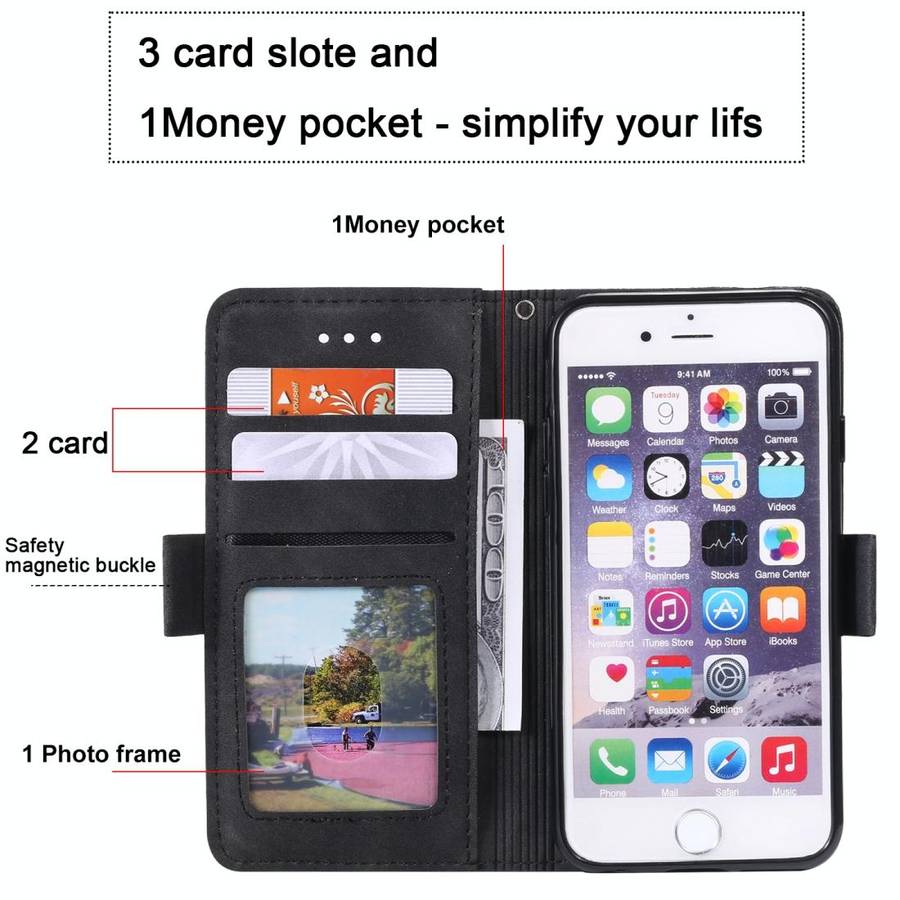 For iPhone SE 2022 / SE 2020 / 8 / 7 Retro Splicing Horizontal Flip Leather Case with Card Slots ...
