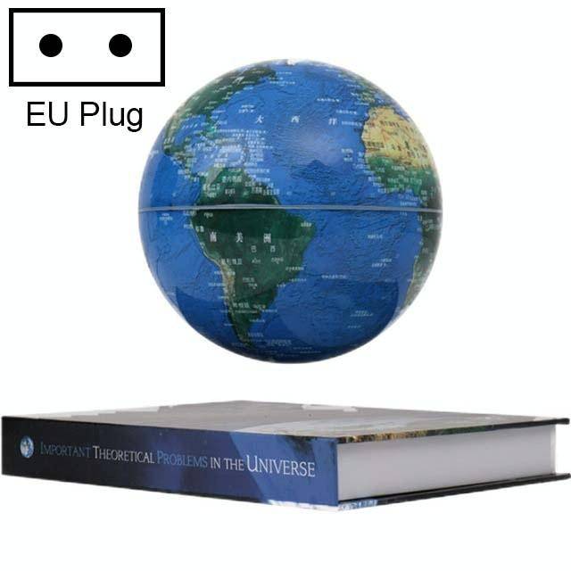 6 inch Bilingual Dark Blue White Light Magnetic Levitation Globe + Book Shape Base Office Crafts ...