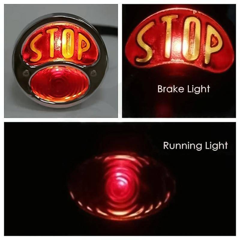 Motorcycle Universal Retro Classic LED Tail Lights(Black)