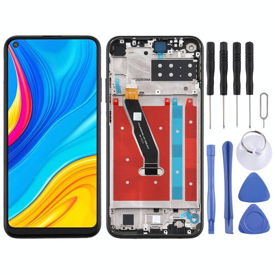 OEM LCD Screen for Huawei P40 Lite E Digitizer Full Assembly with Frame(Black)