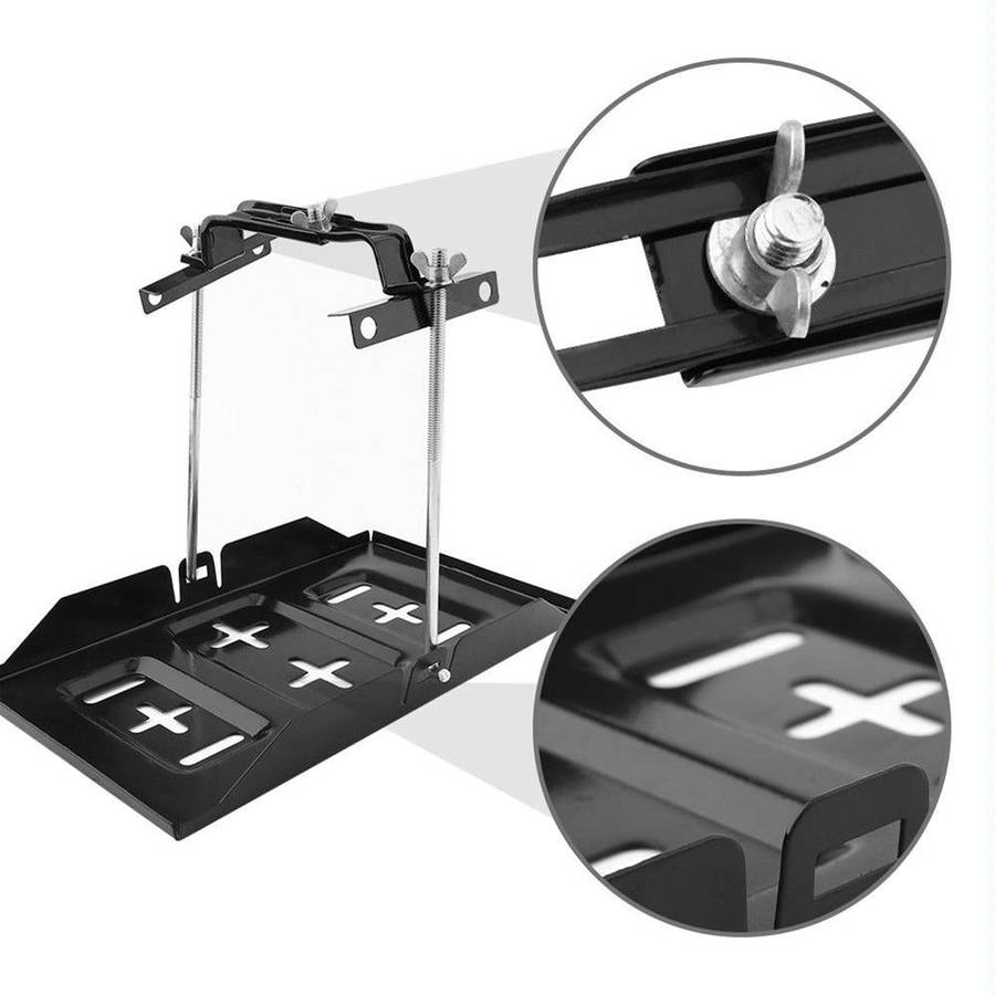 Car Universal Battery Bracket Adjustable Battery Fixed Holder + Base Tray, Size:28.5cm Base + 19c...