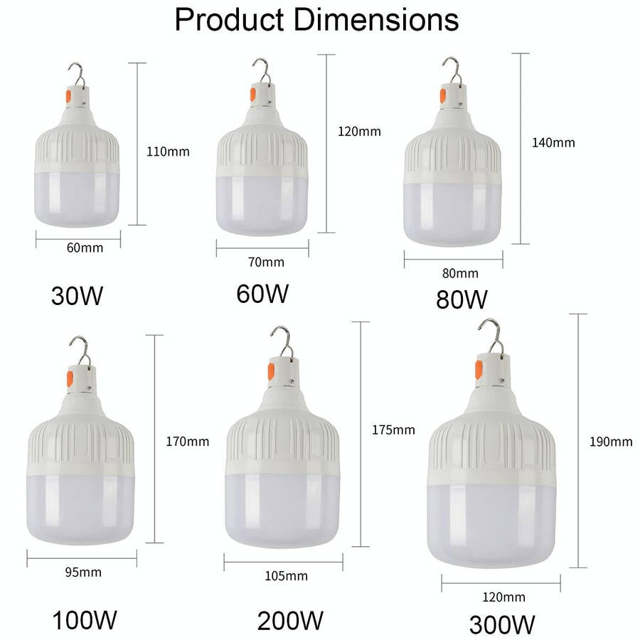 AB26 USB Charging LED Bulb Night Market Stall Lights Outdoor Camping Hanging Lamp, Power: 80W (Or...