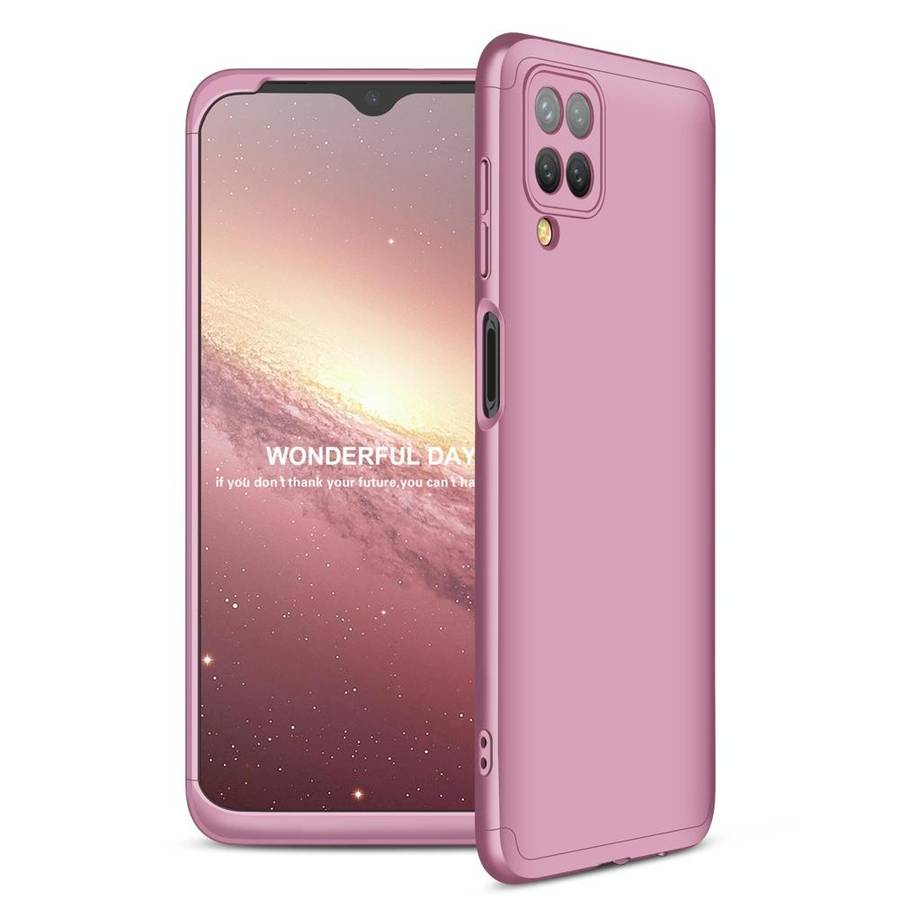 For Samsung Galaxy A12 GKK Three Stage Splicing Full Coverage PC Case(Rose Gold)
