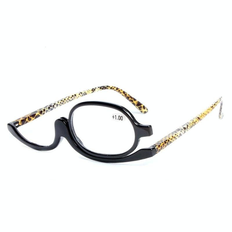 Makeup Presbyopic Glasses Monolithic Reading Glass Magnifying Glass, Degree: +350(Black)