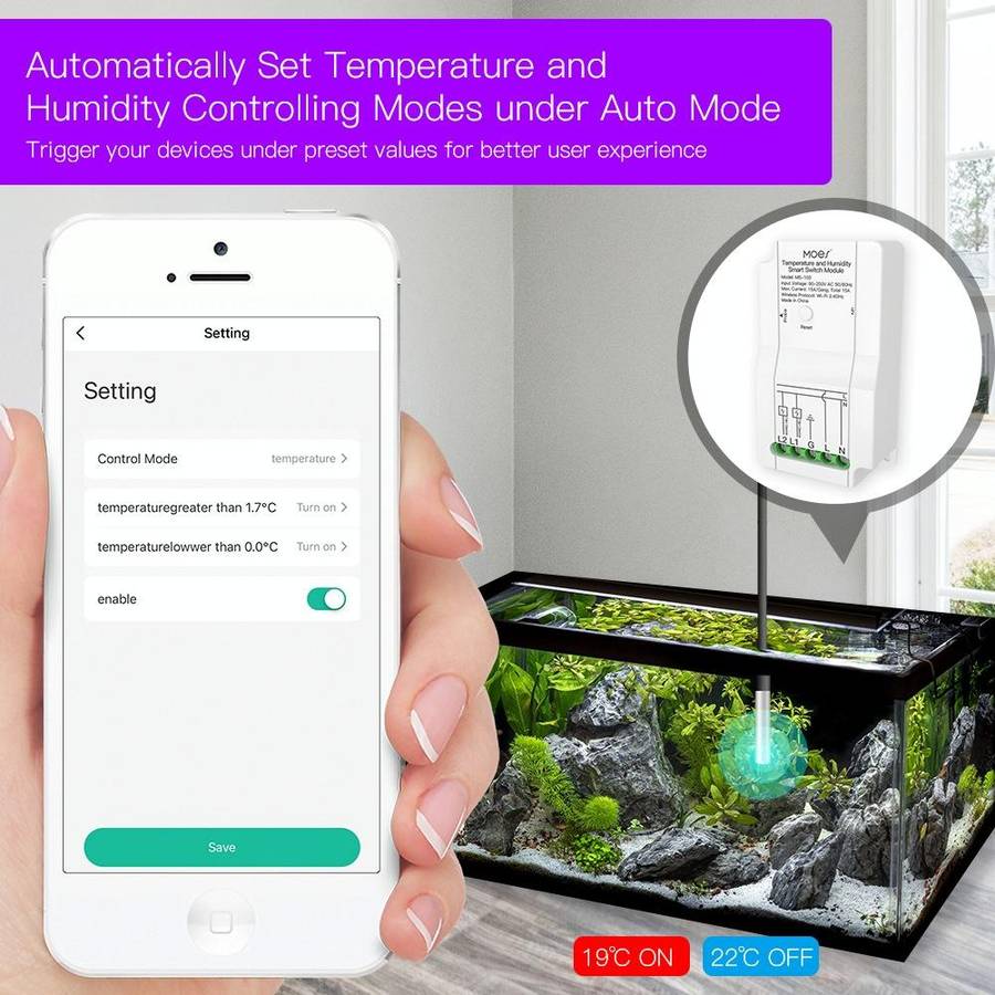 Temperature and Humidity Probe Tuya Dual-way Temperature and Humidity Switch Timer Smart Switch