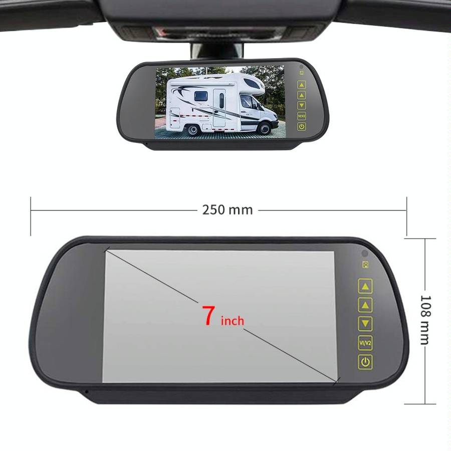 PZ468 Car Waterproof 170 Degree Brake Light View Camera + 7 inch Rearview Monitor for Mercedes-Be...
