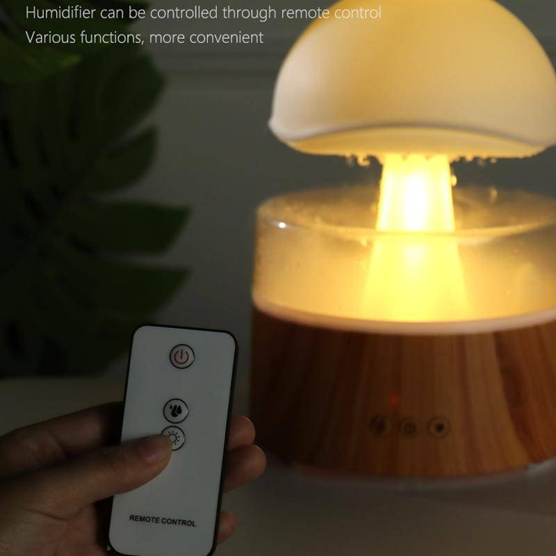 500ml Rain Humidifier Mushroom Cloud Colorful Night Lamp Aromatherapy Machine With Remote Control...