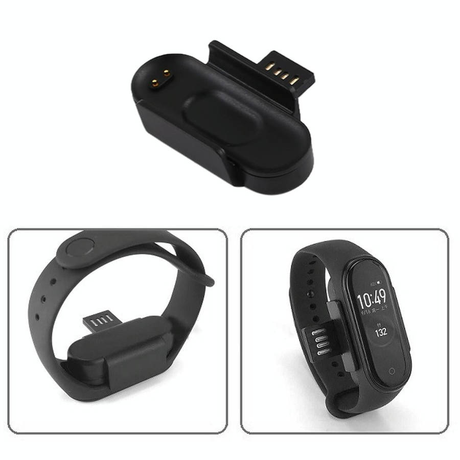 For Xiaomi Mi Band 4 Charger Charging Dock Base Stand Holder with 1m Charging Cable(Black)