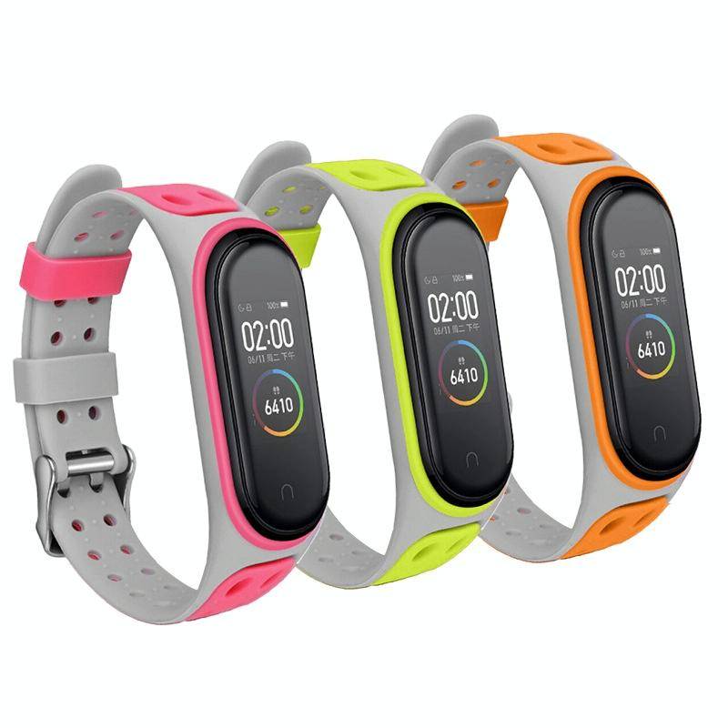 For Xiaomi Mi Band 5 Silicone Double Buckle Replacement Wrist Strap(Black)