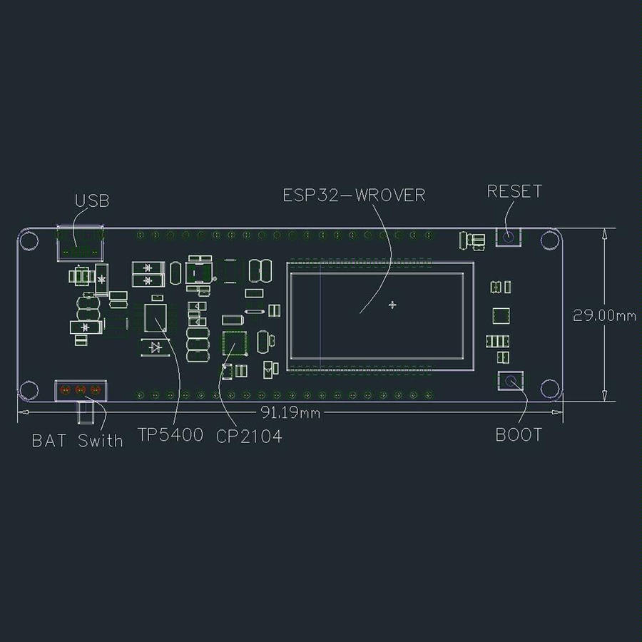 TTGO T-Energy WiFi Wireless Module 18650 Battery Holder ESP32 WROVER Development Board