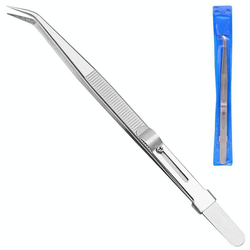 Diamond Jewellery Tweezers With Slotted Stainless Steel Tweezers ,Spec: Bending