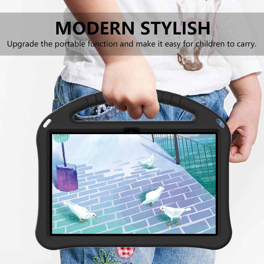 For Lenovo Tab M10 Plus 10.6 3rd Gen TB125FU 2022 EVA Shockproof Tablet Case with Holder(Black)