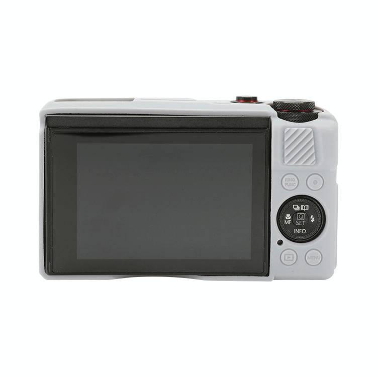 For Canon PowerShot G7 X Mark II / G7X2 Soft Silicone Protective Case with Lens Cover(Grey)