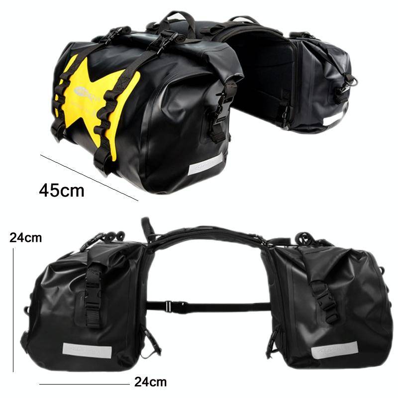 AFISHTOUR FM2021 Large Capacity Waterproof Motorcycle Rear Seat Bag, Color: Yellow