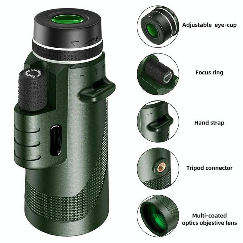 40X60 Outdoor Night Vision High Power HD Monocular (Standard)