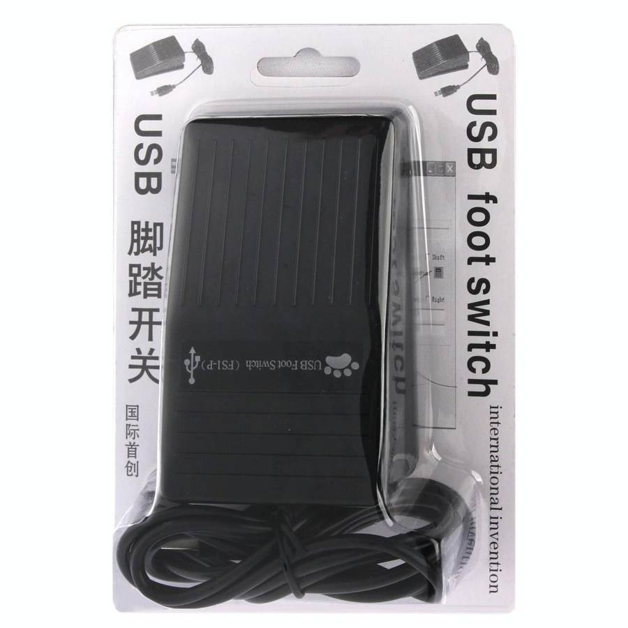 USB Foot Pedal Control Switch Game Pad Keyboard Adapter for Computer(Black)