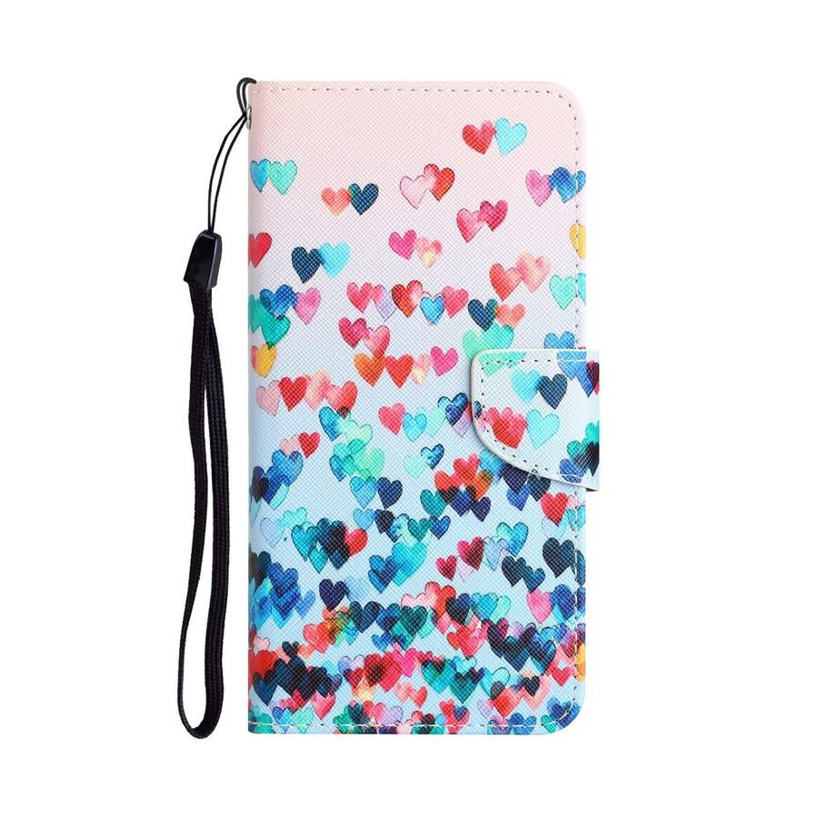 For Samsung Galaxy S21 FE 5G Colored Drawing Leather Phone Case(Heart)