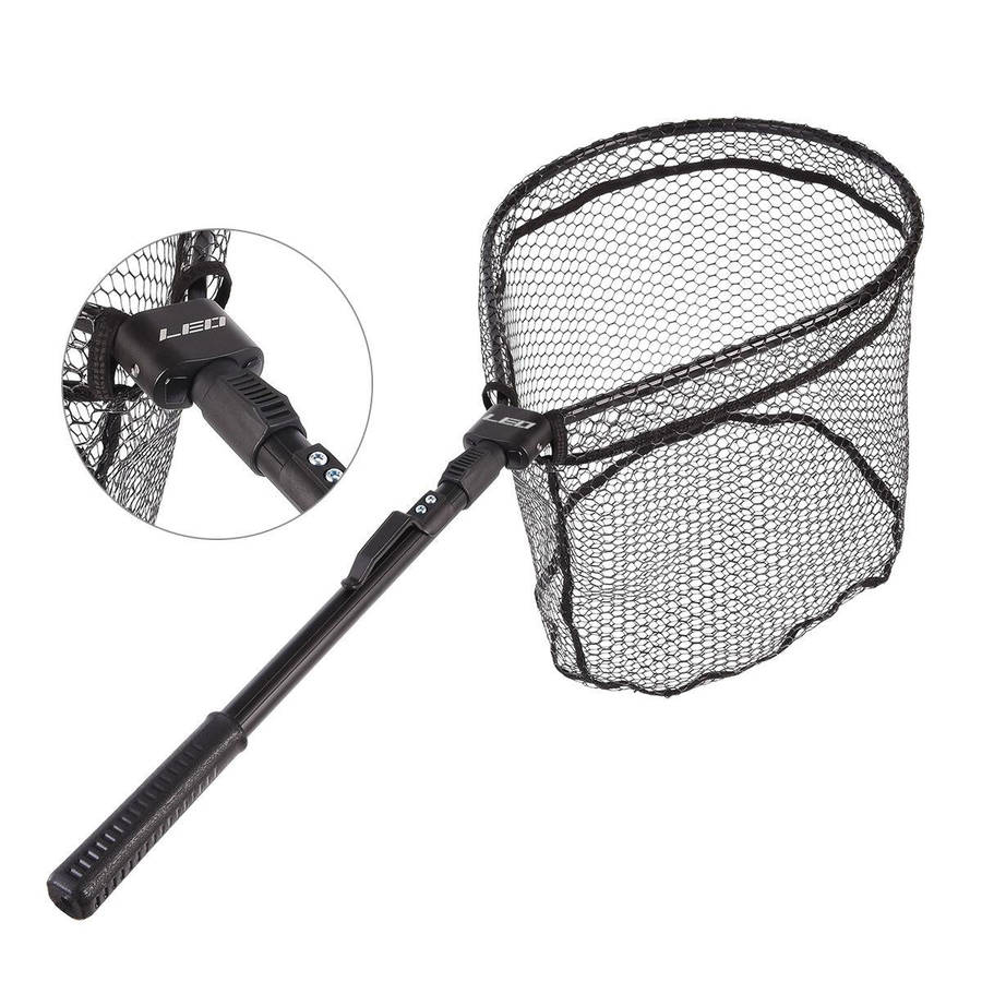 LEO 27984 Aluminum Alloy Quick Folding Fishing Net(Black)