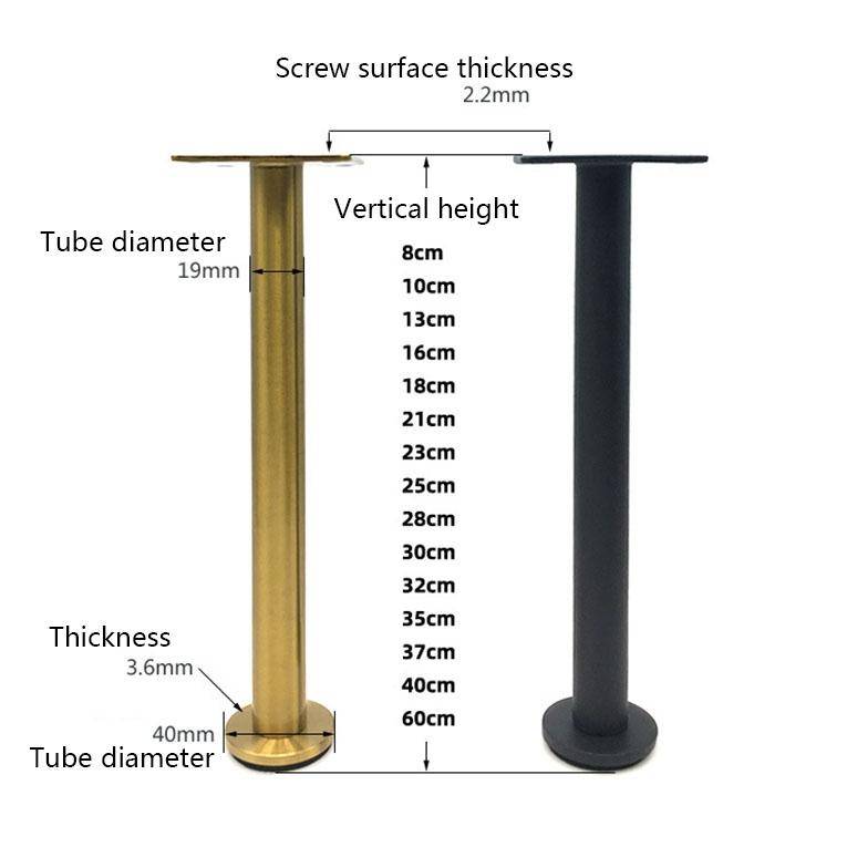 LH-TJ003 Adjustable Stainless Steel Round Tube Furniture Legs, Height: 10cm(Silver)