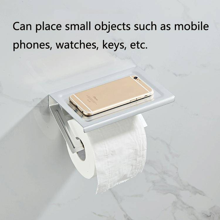 Punch-Free Space Aluminum Kitchen And Toilet Tissue Holder Mobile Phone Rack Roll Paper Holder, C...