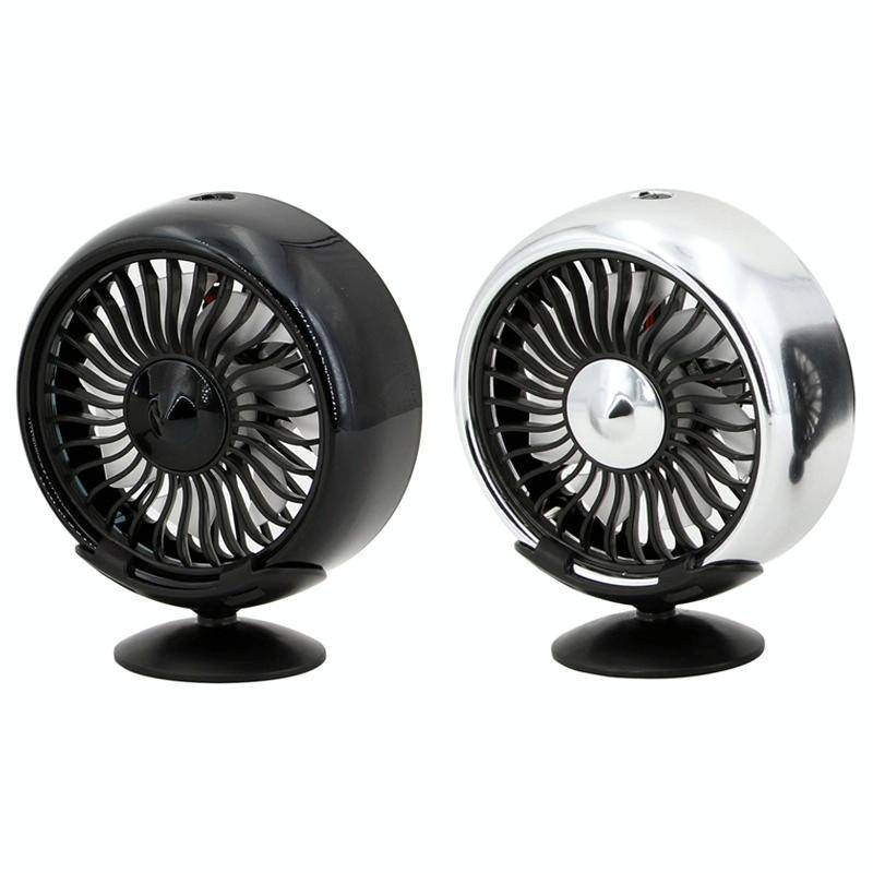 F102 Vehicle Dashboard Multi-function USB Colorful Lights Fan(Black)