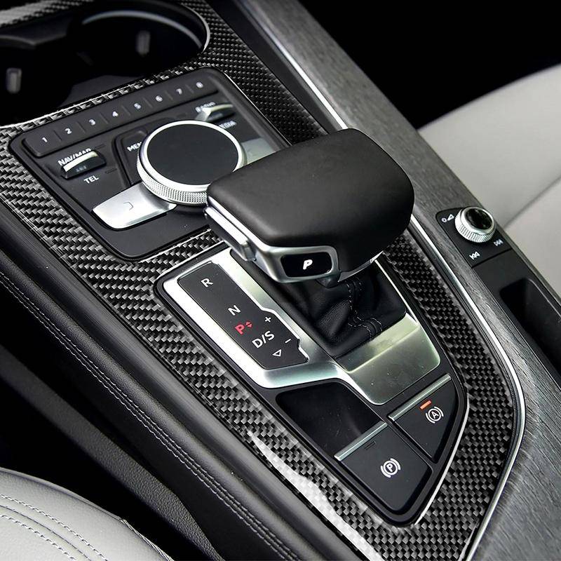 Car Carbon Fiber Gear Position Panel Decorative Sticker for Audi 2017-2018 A4L / 2017-2018 A5 / 2...
