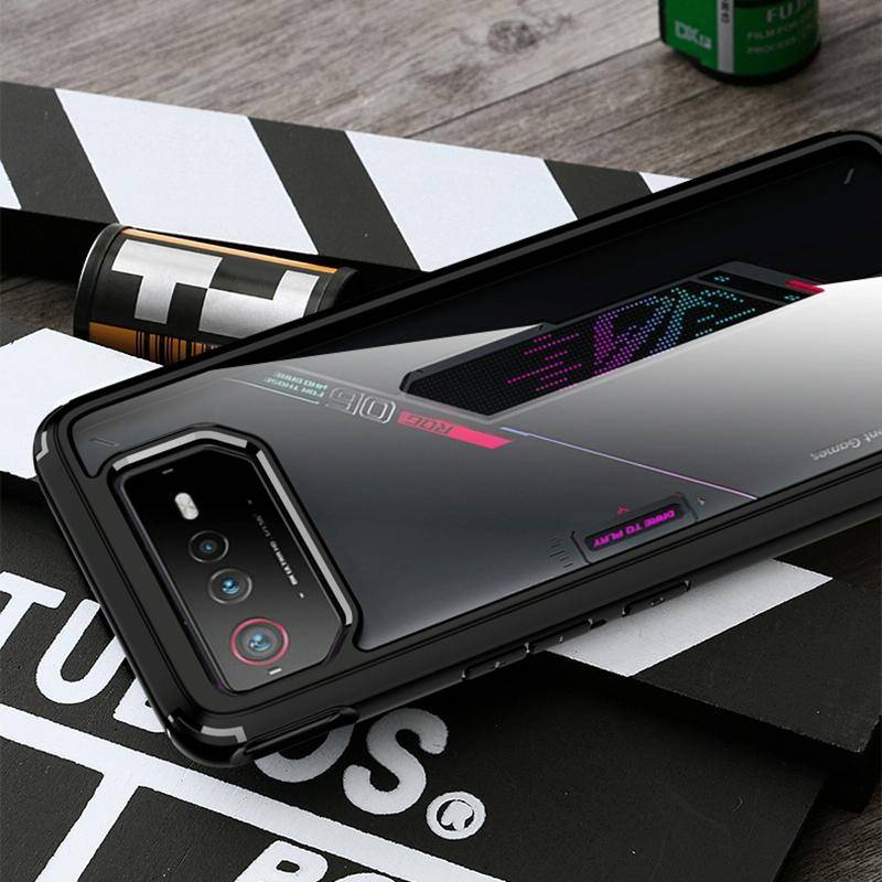 For Asus ROG Phone 6 Clear PC + TPU Shockproof Phone Case(Black)