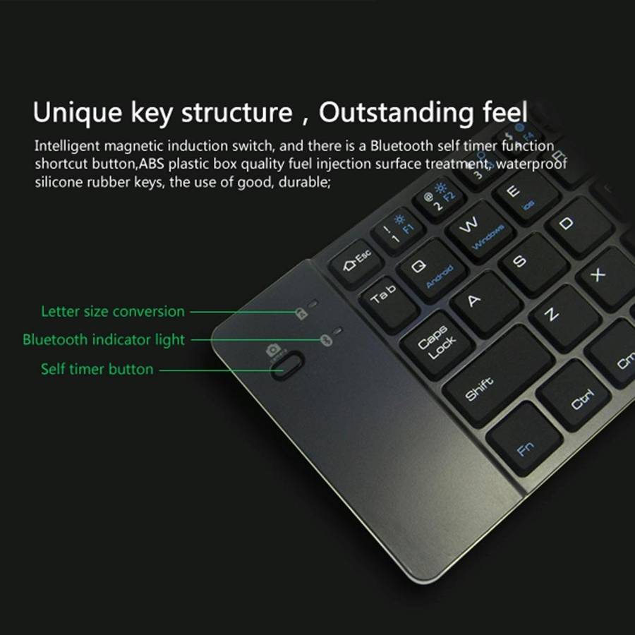 F66 Foldable Bluetooth Wireless 66 Keys Keyboard, Support Android / Windows / iOS (Silver)