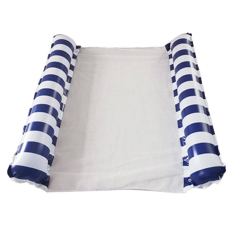 Inflatable Recliner On Water Foldable Backrest Floating Bed Inflatable Floating Row, Style Stripe...