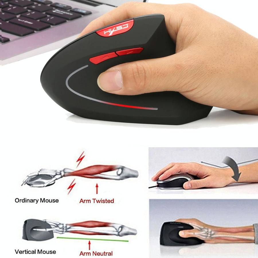 HXSJ T29 Bluetooth 3.0 Wireless Bluetooth 6-Keys 2400 DPI Adjustable Ergonomics Optical Vertical ...