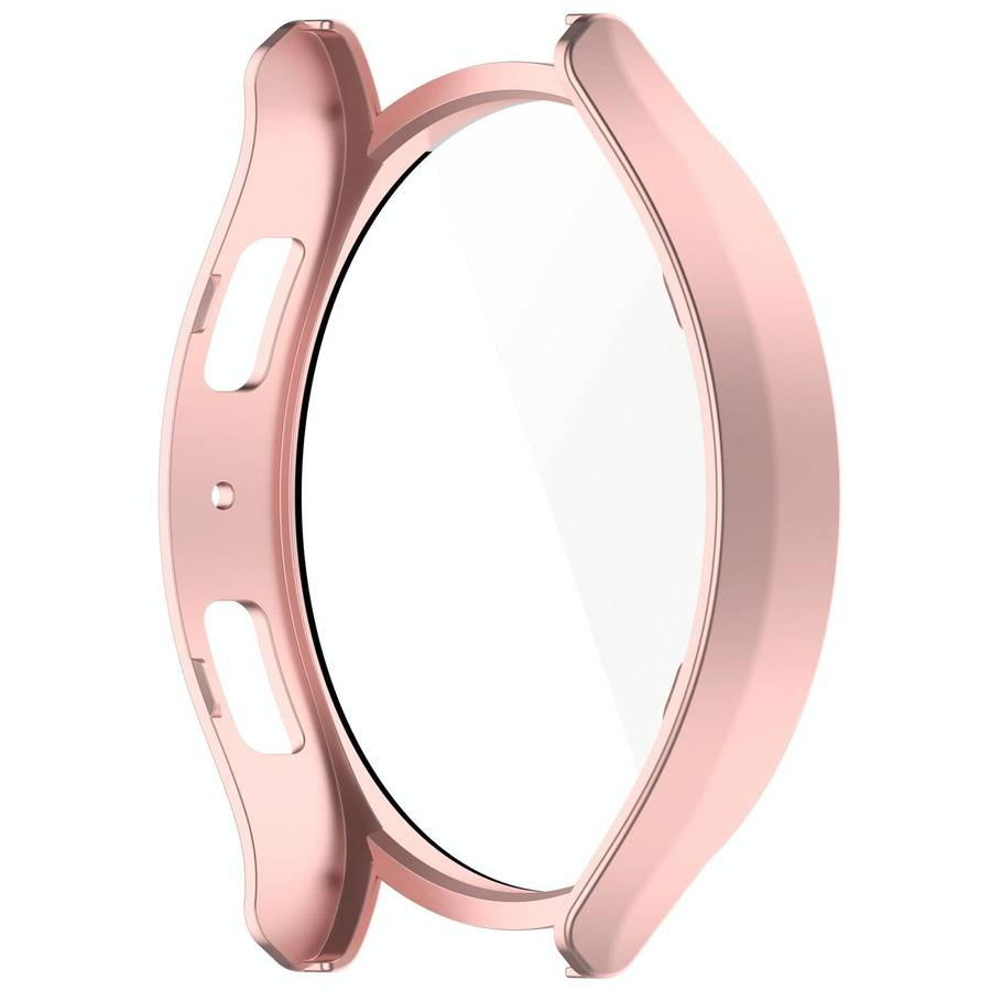For Samsung Galaxy Watch6 40mm PC + Tempered Film Integrated Watch Protective Case(Rose Gold)