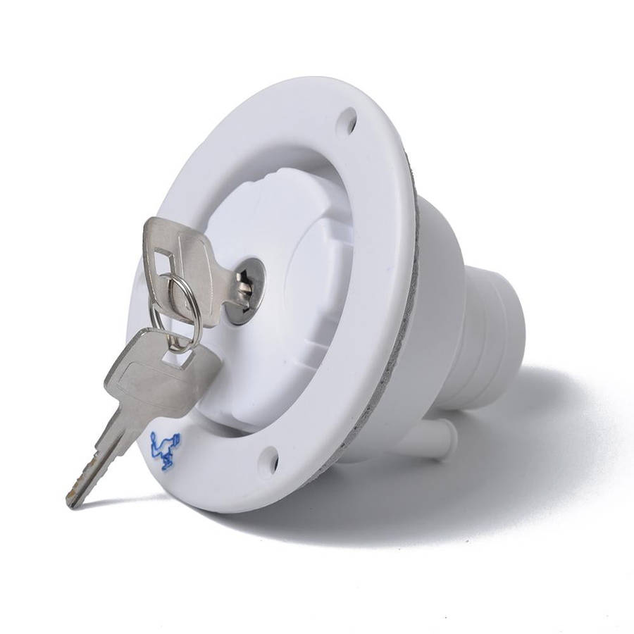 Locking Gravity Water Inlet Fill Dish Hatch Lock for RV Camper Trailer Cars(White)